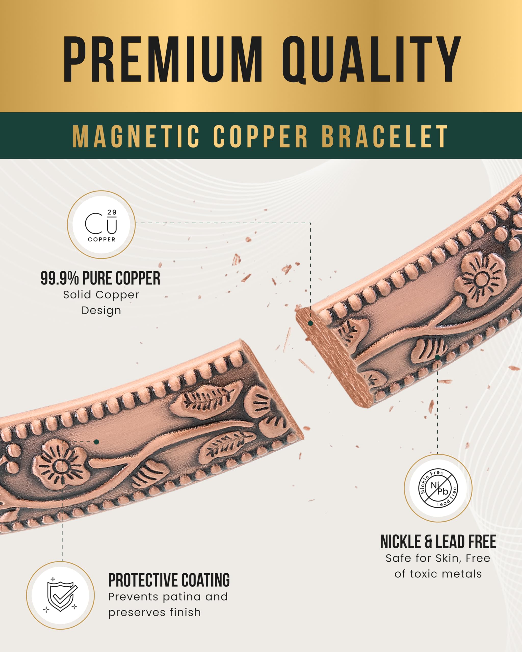 Natural patina on MagnetRX copper bracelet signals genuine copper.