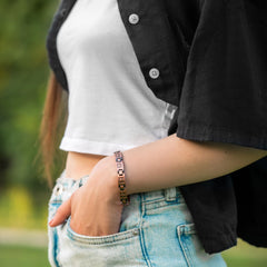 MagnetRX copper cross bracelet women-brushed-finish highlights durable, premium look for all-day wear
