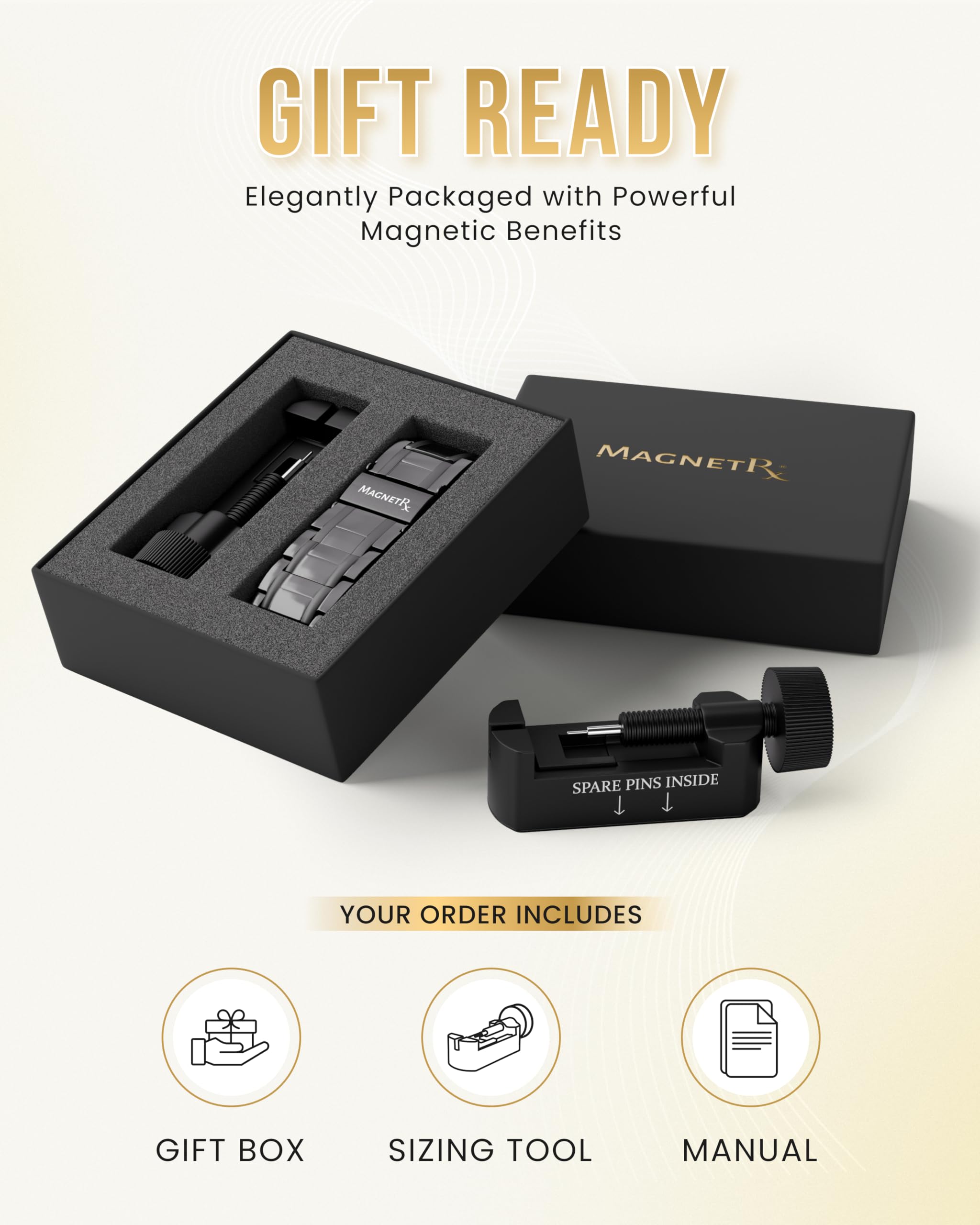 MagnetRX daily-wear design blends masculine style with durable gunmetal finish
