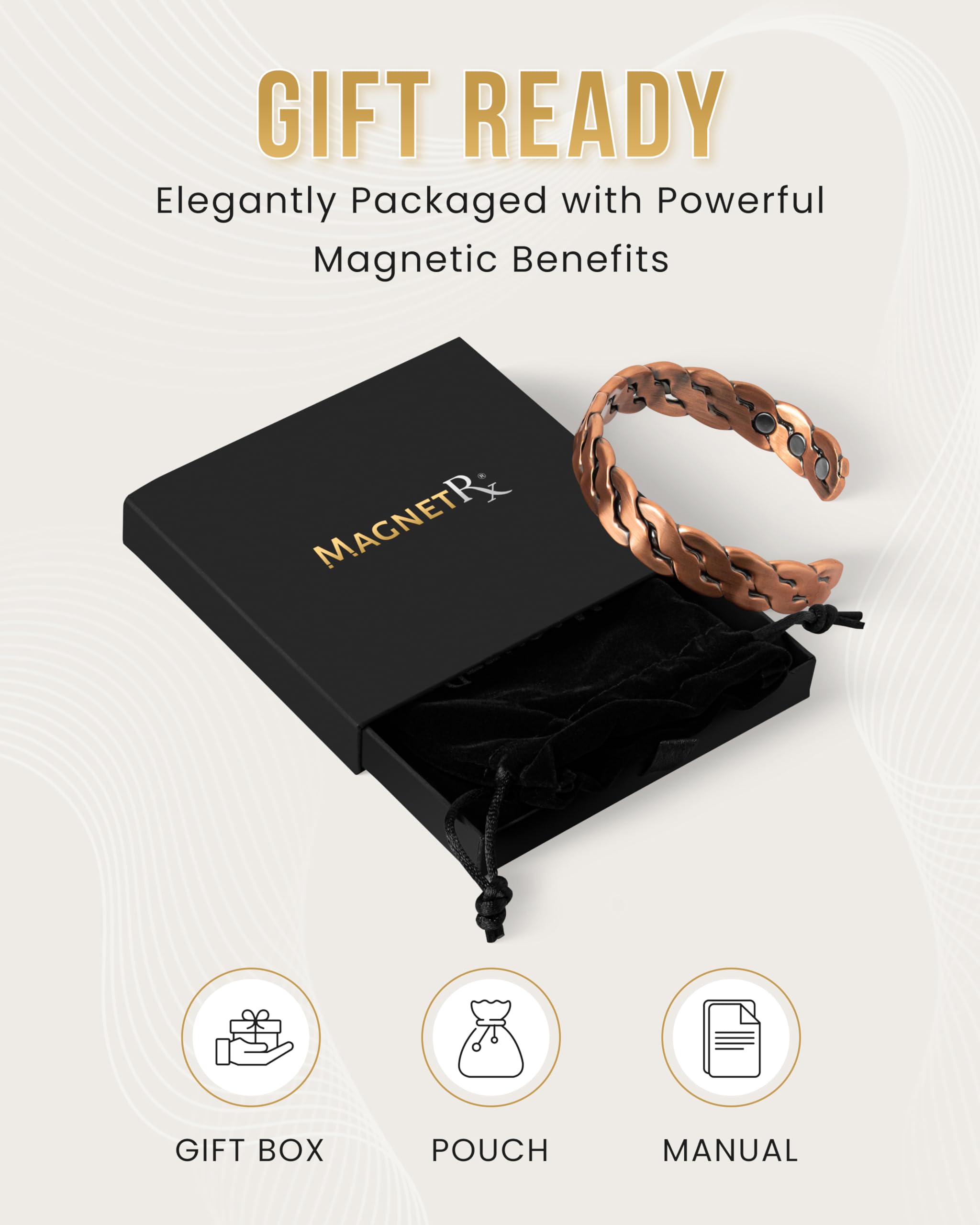 MagnetRX bracelet worn daily for all-day comfort during activities