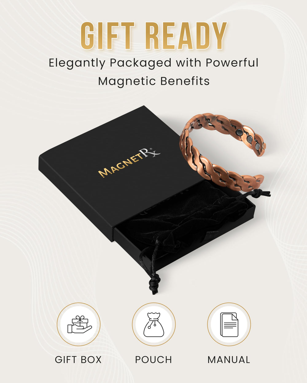 MagnetRX bracelet worn daily for all-day comfort during activities