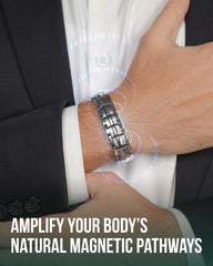 Bracelet with sizing tool beside links enables easy adjustments.