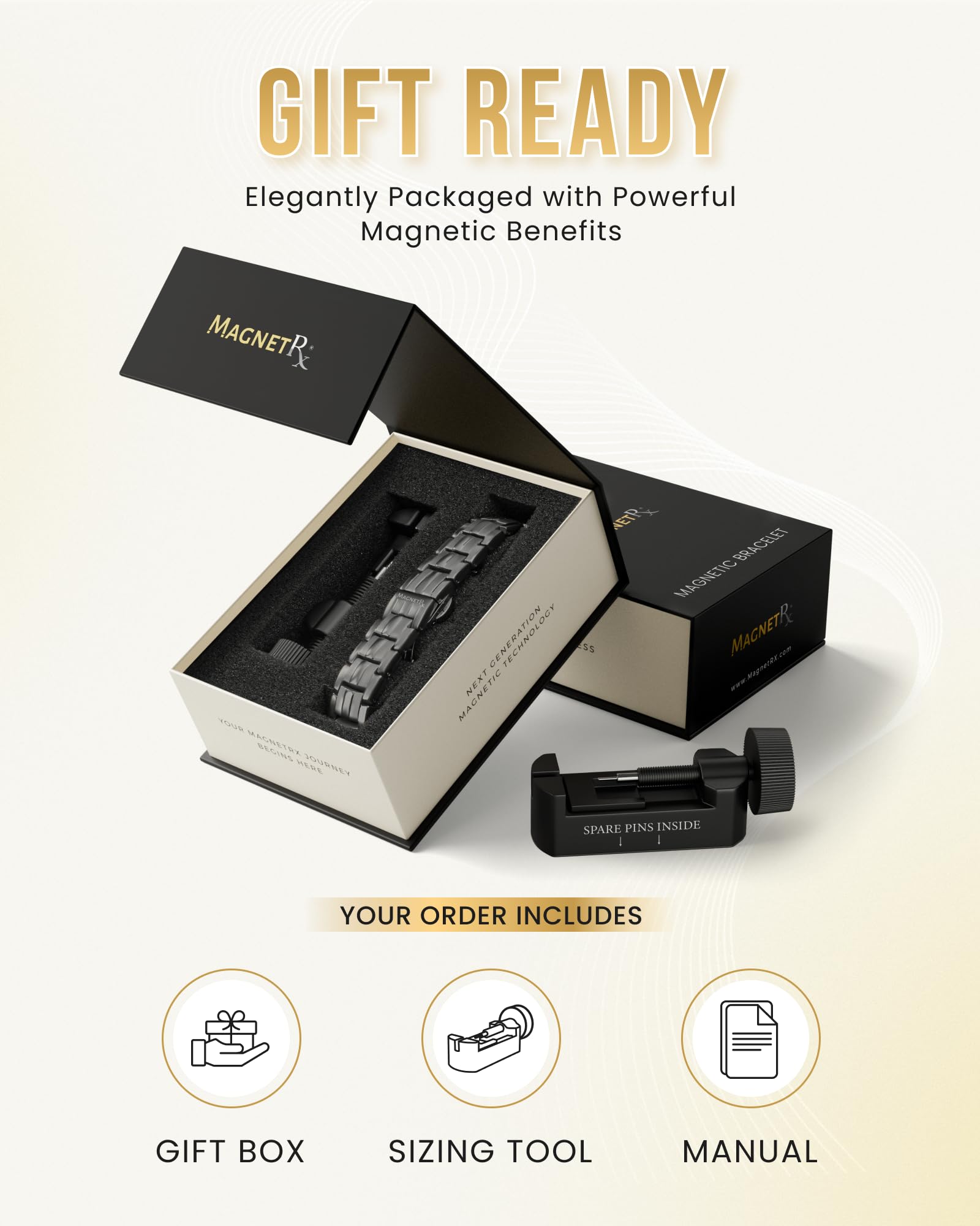 9-inch adjustable length worn on wrist for a customizable fit.