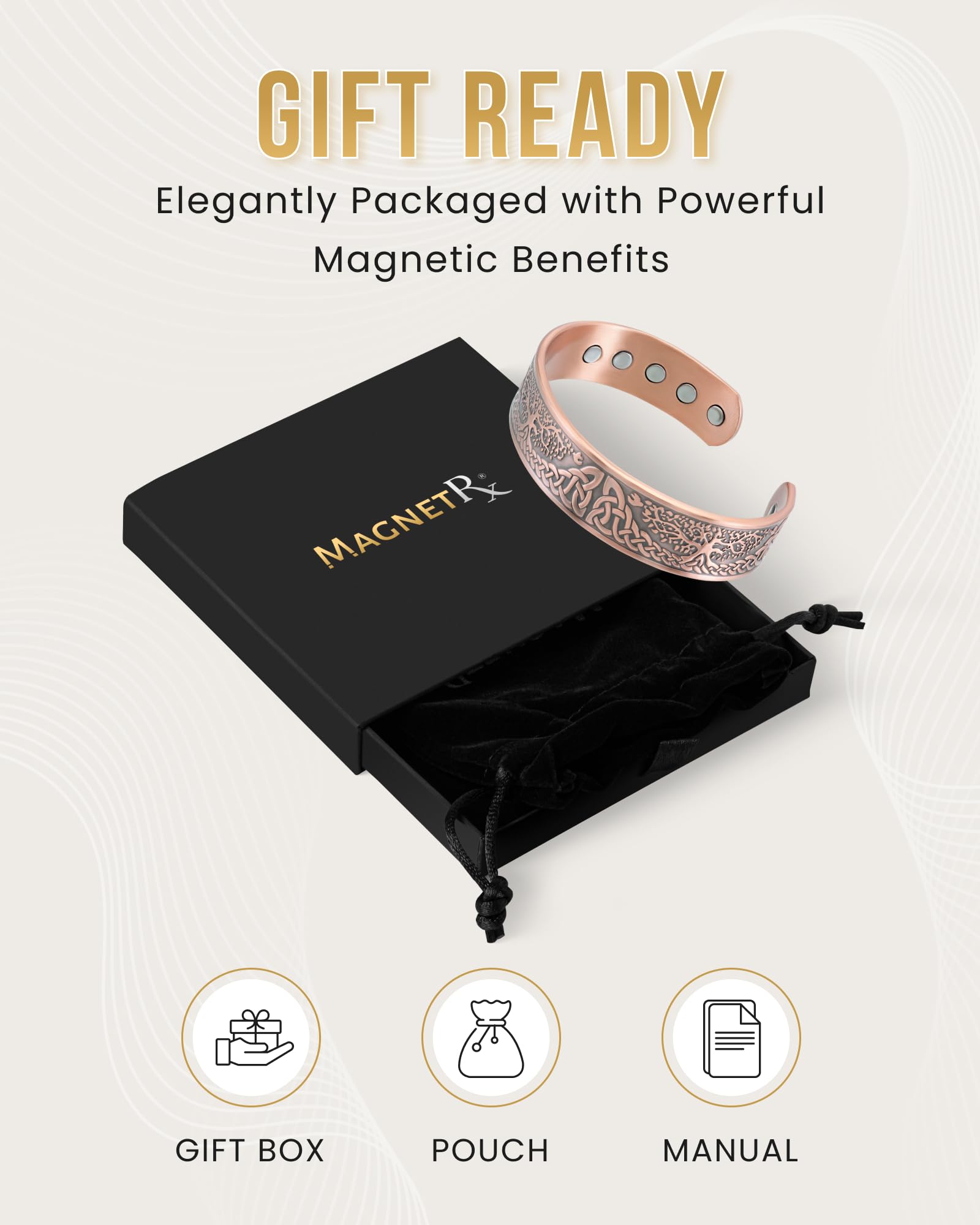 MagnetRX gift box with velvet pouch, ready-to-gift packaging.