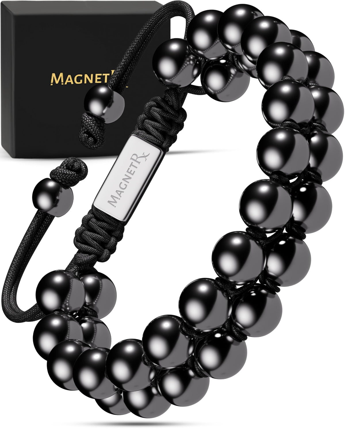 MagnetRX magnetic hematite bracelet with 8mm beads adds elegance and grounding for daily wear