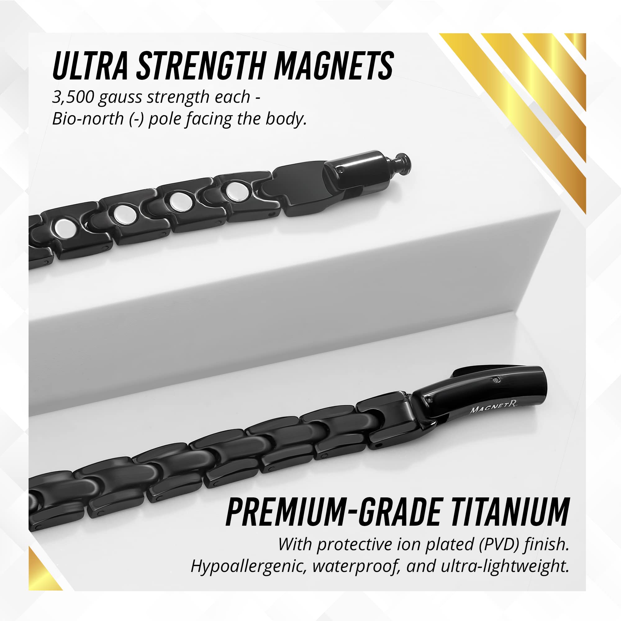 MagnetRX Titanium Magnetic Necklace worn by model for versatile styling