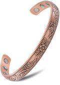 MagnetRX Women's Copper Bracelet – 99.9% Pure Copper Magnetic Bracelet, Adjustable Floral Style