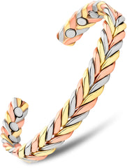 MagnetRX woven copper magnetic bracelet closeup highlights premium copper and craftsmanship.