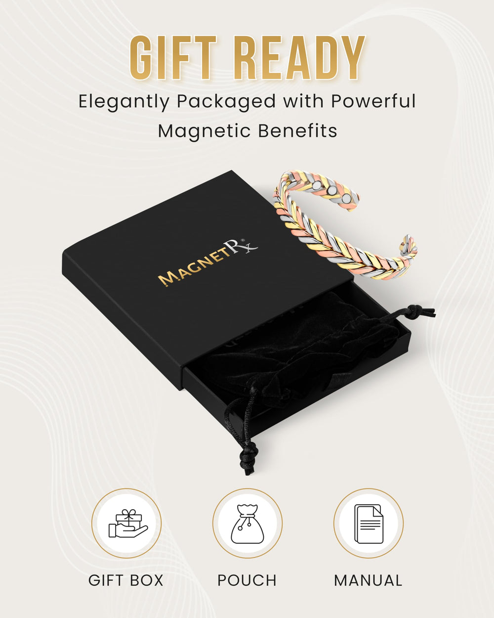 MagnetRX woven copper magnetic bracelet designed for daily wear with refined style.