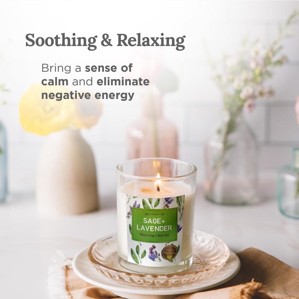 MAGNIFICENT 101 42-hour burn time candle for extended aromatherapy sessions.