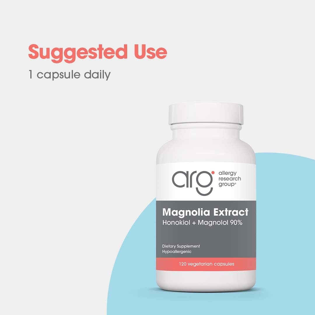 Magnolia Extract label close-up highlighting honokiol and magnolol content