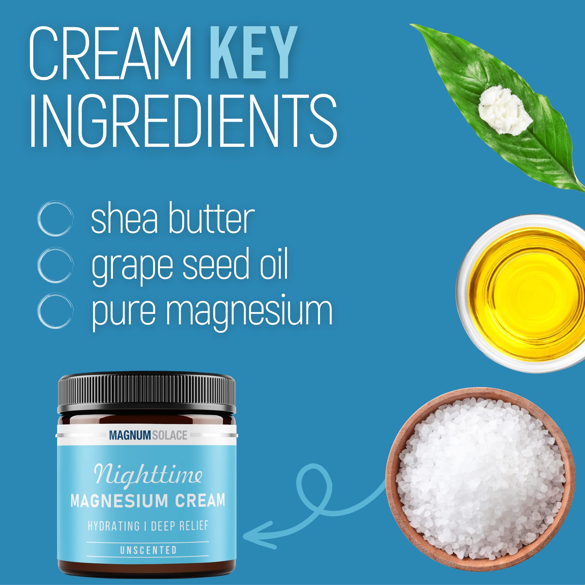 Magnum Solace jar label closeup emphasizes high magnesium content per serving