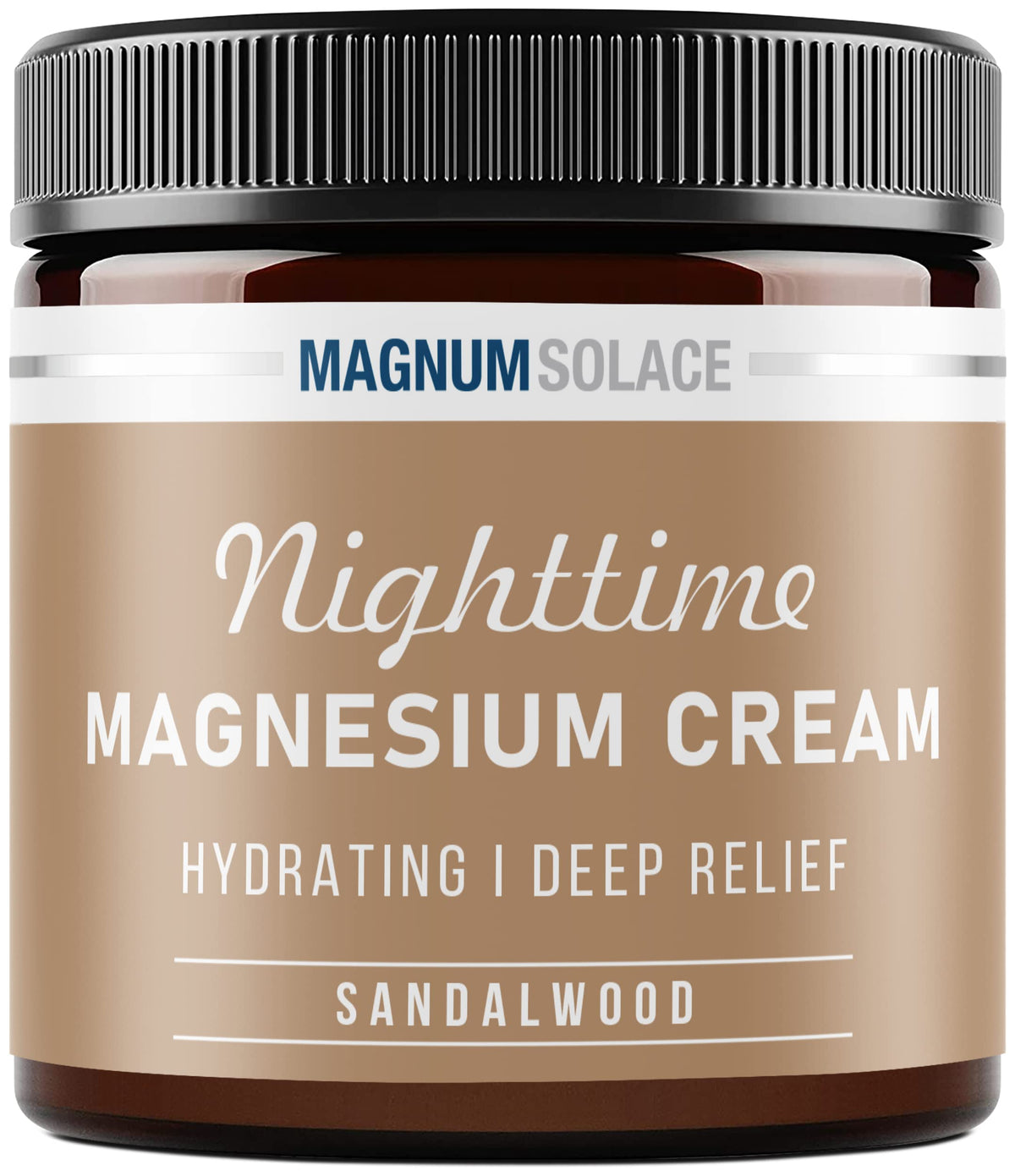 Magnum Solace Nighttime Magnesium Lotion bottle pour for easy nightly application.