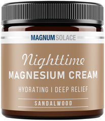 Magnum Solace Nighttime Magnesium Lotion bottle pour for easy nightly application.