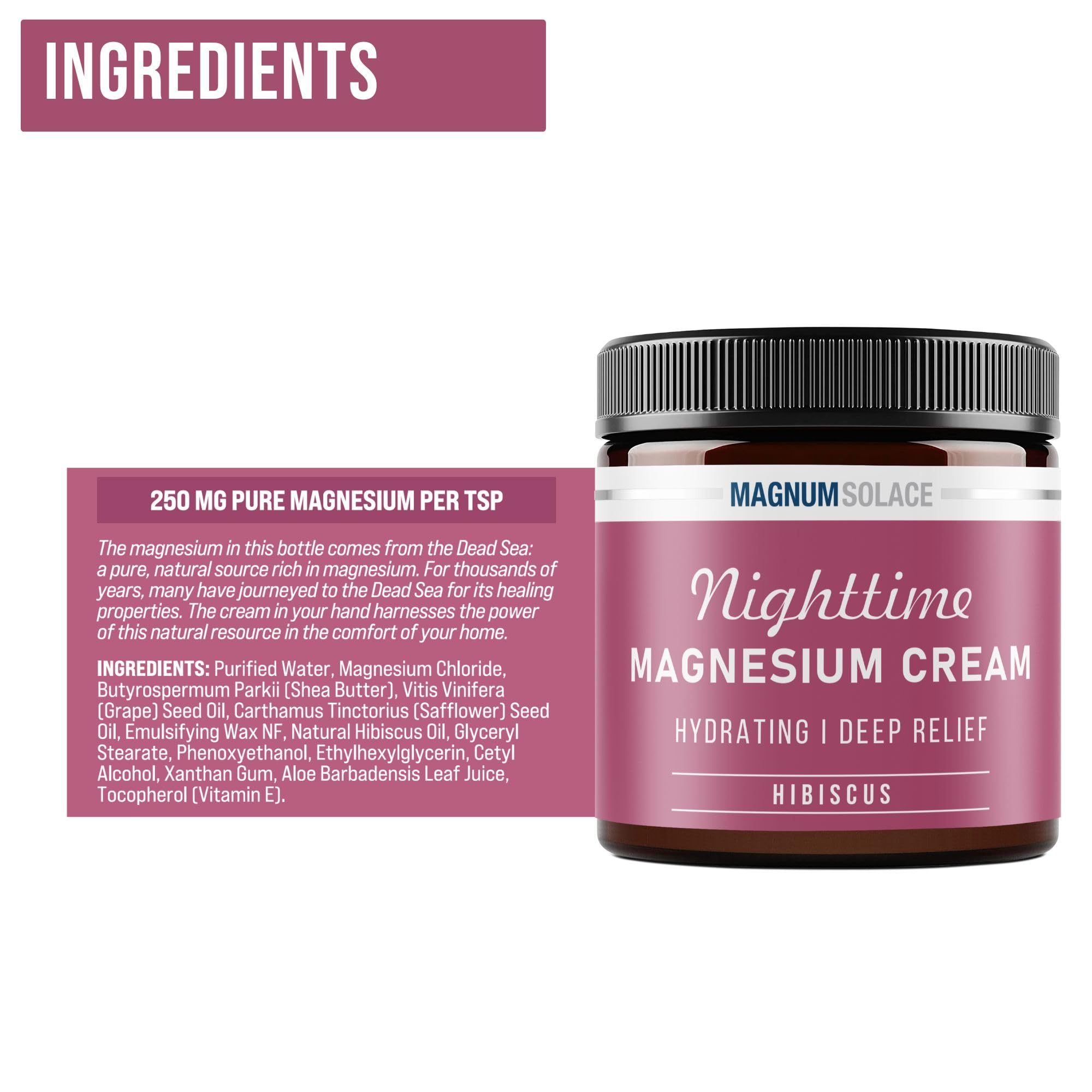 Applying Magnum Solace Magnesium Lotion to legs for nightly hydration