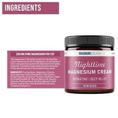 Applying Magnum Solace Magnesium Lotion to legs for nightly hydration