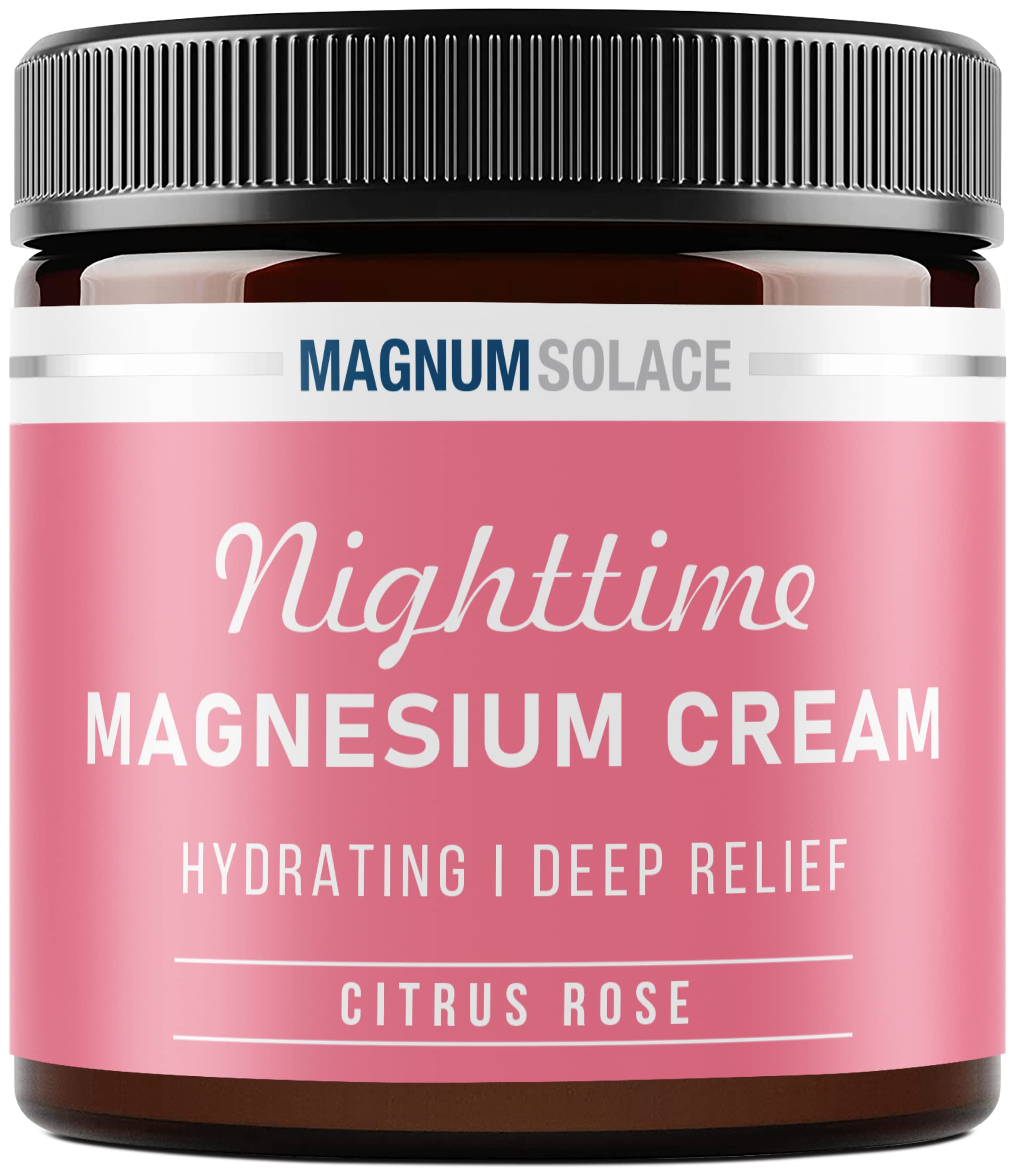 Magnum Solace Nighttime Magnesium Cream bottle for a nightly leg routine.