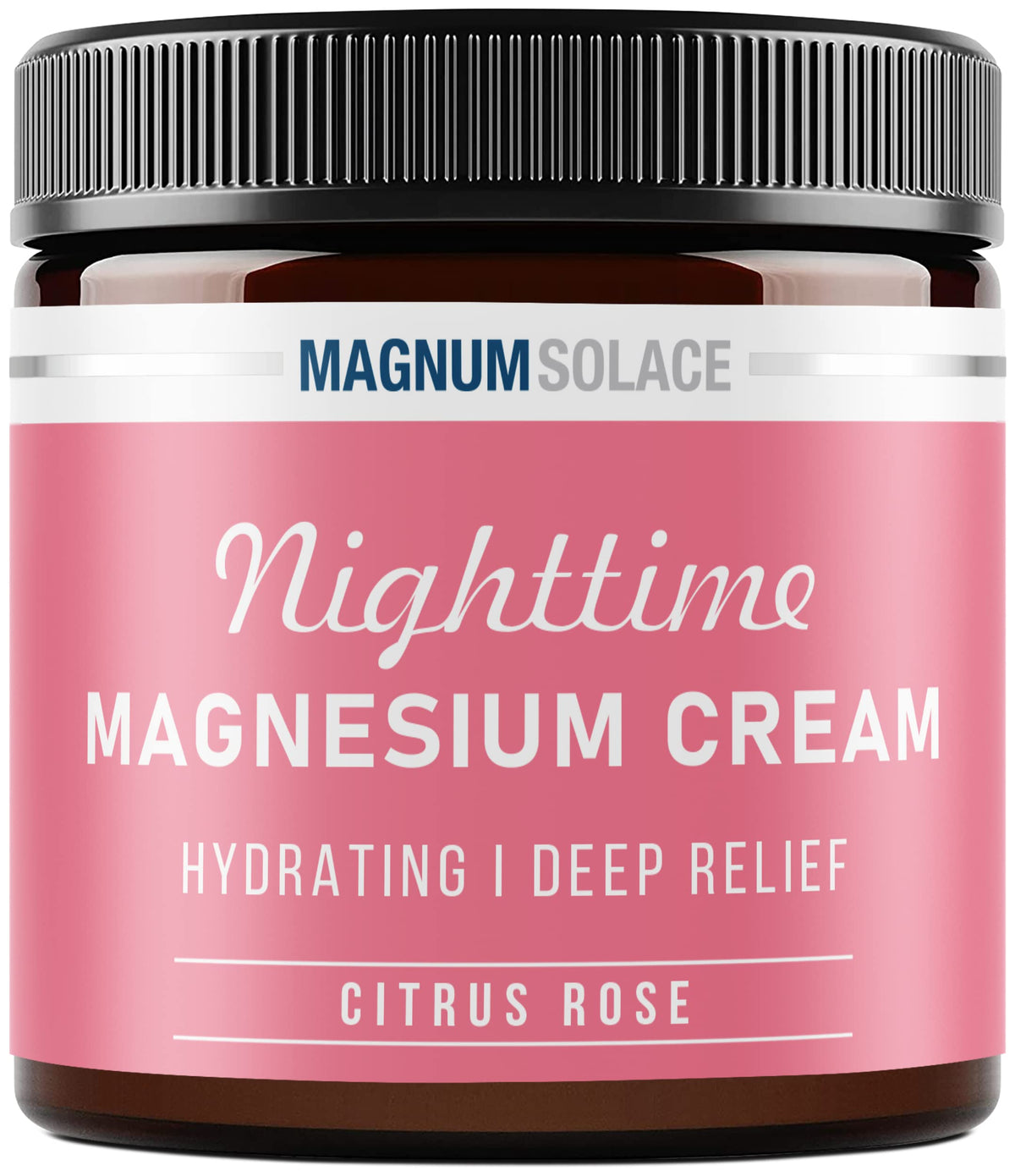 Magnum Solace Nighttime Magnesium Cream bottle for a nightly leg routine.