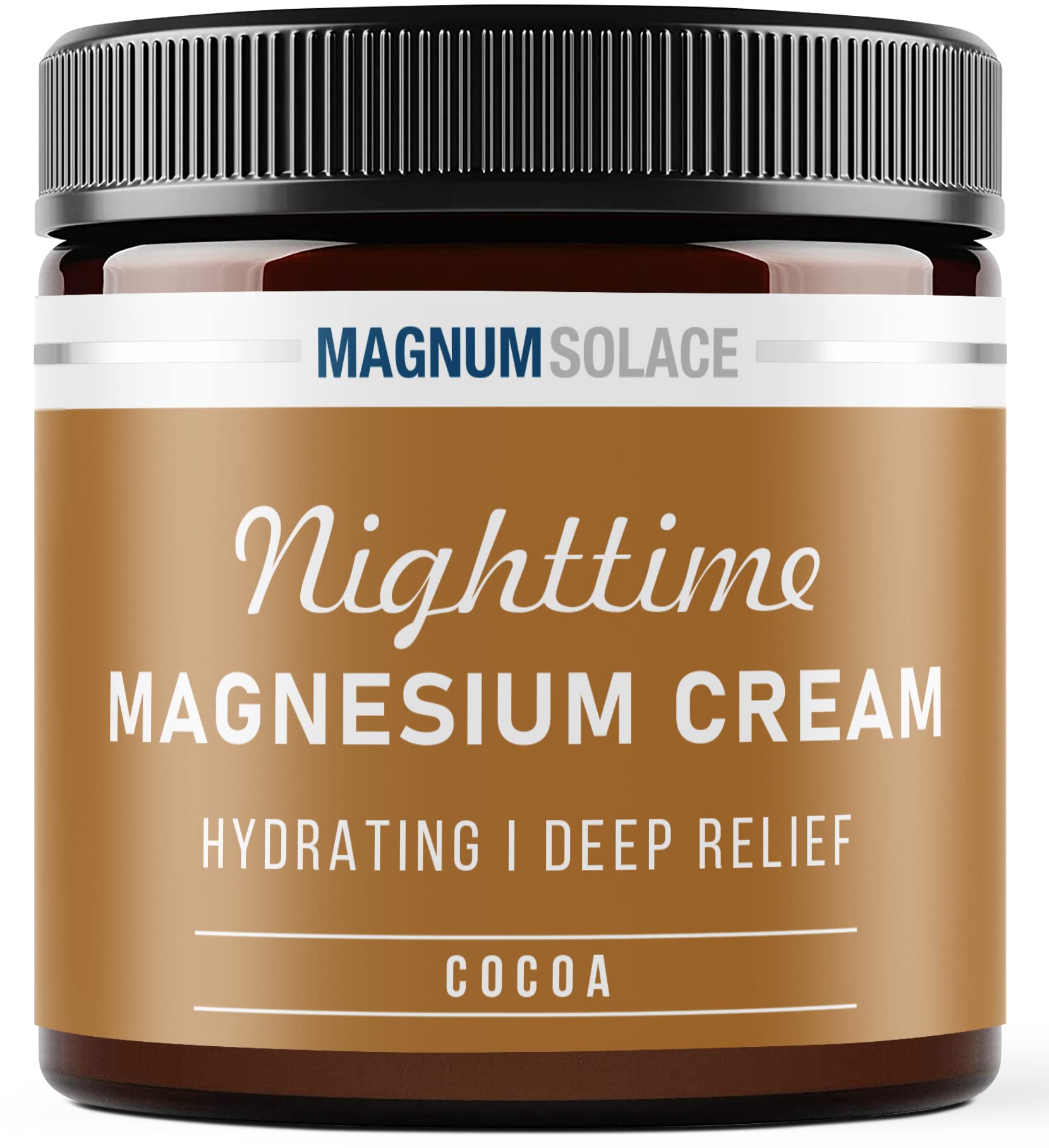 Magnum Solace Nighttime Magnesium Cream front label for nightly topical support.