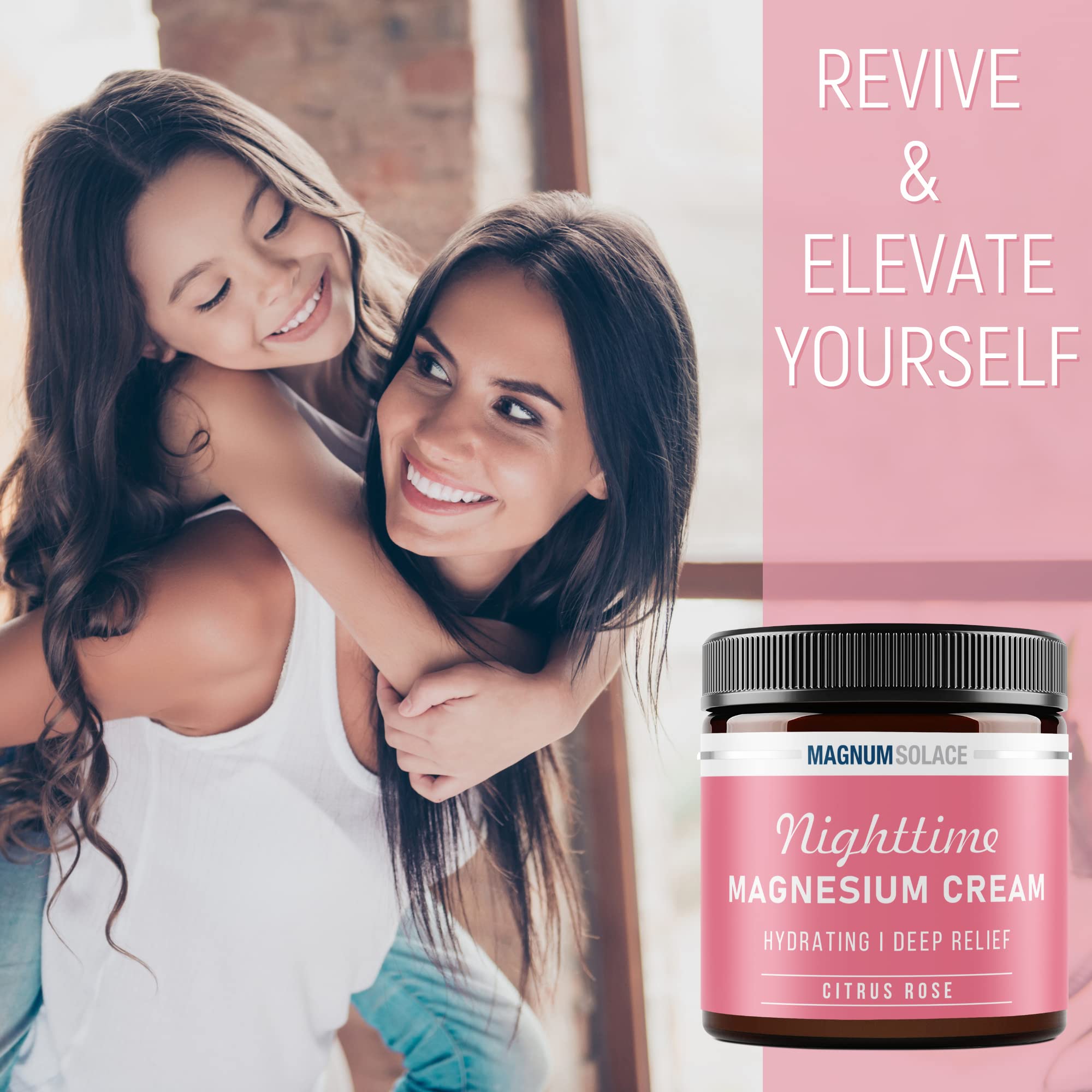 Magnum Solace Nighttime Magnesium Cream applied to chest area before bed.