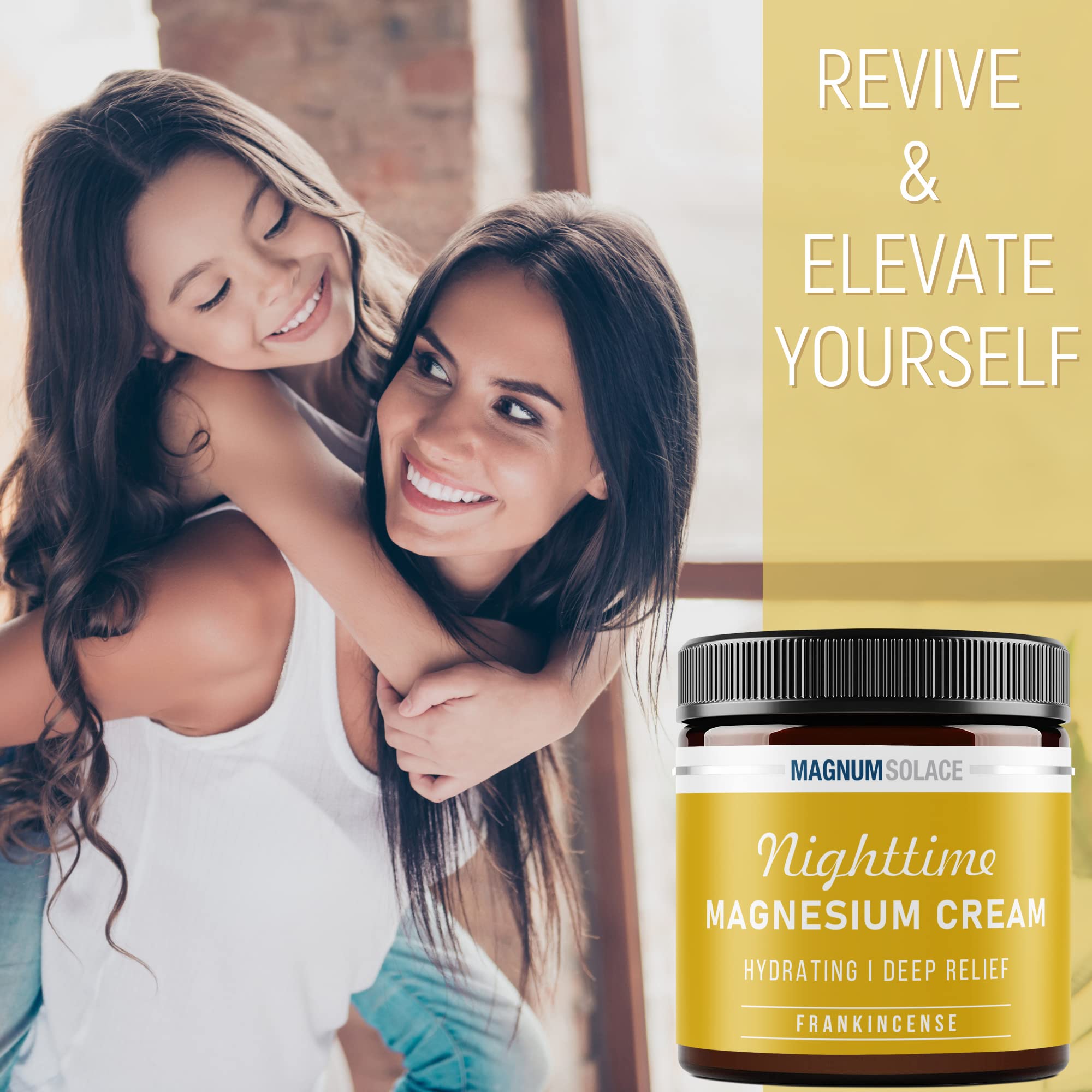 Magnum Solace Nighttime Magnesium Cream jar label visible for ingredients