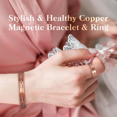 Brazalete magnético de cobre Mahnco, práctico para muñecas y articulaciones.