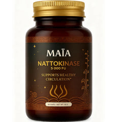 Maia Nattokinase bottle cap with capsules for daily vascular support