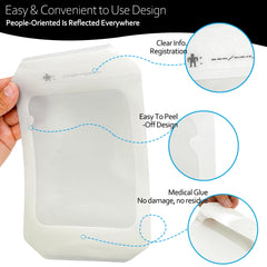 MAIBAO clear hypoallergenic bandage minimizes irritation while securing sensitive areas.
