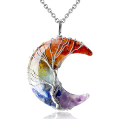 MAIBAOTA 7 Chakra Moon Pendant for balanced energy and calm focus.