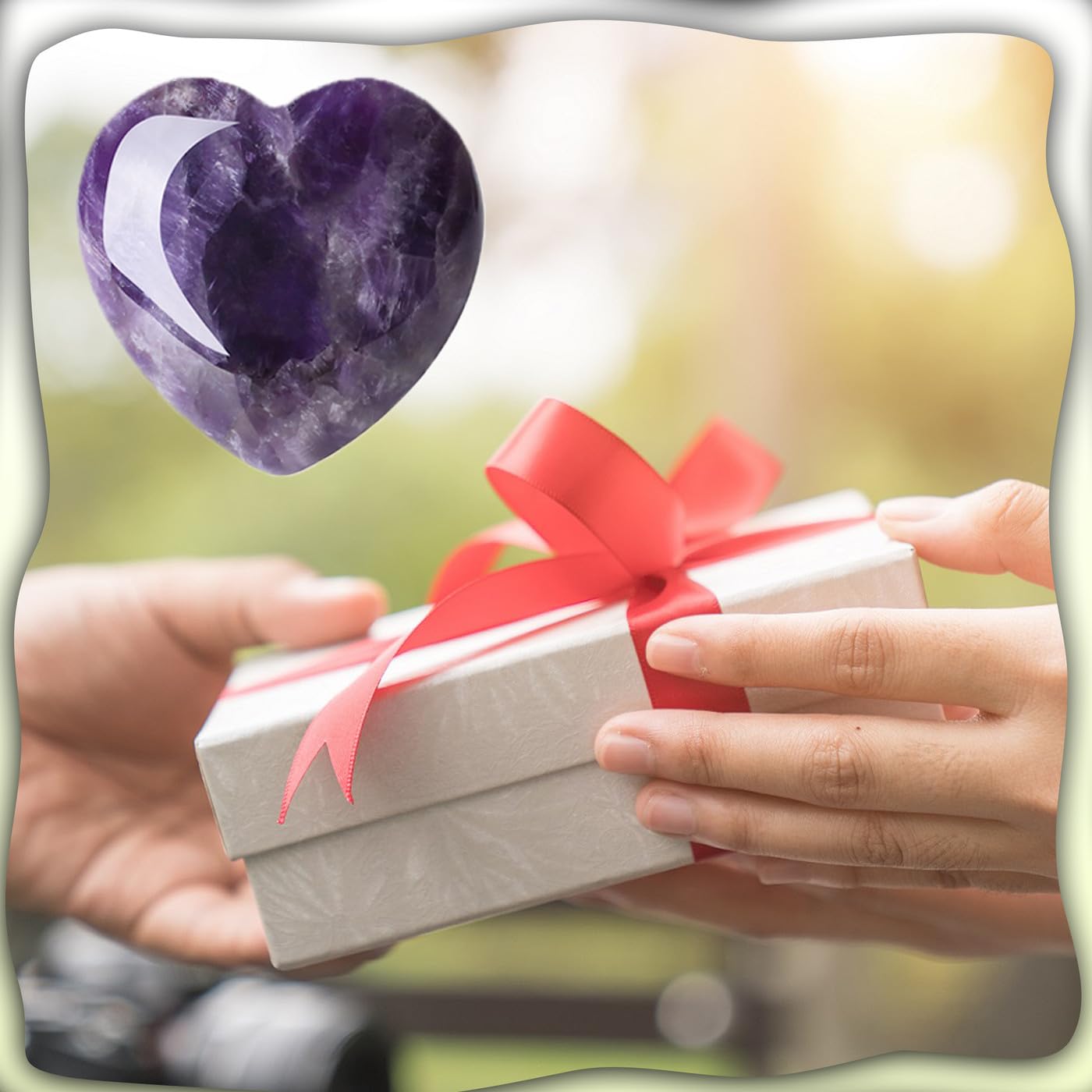 MAIBAOTA amethyst heart desk decor adds calming ambiance