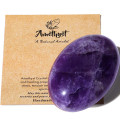 MAIBAOTA Amethyst pocket talisman promotes calm and focus during work or study.