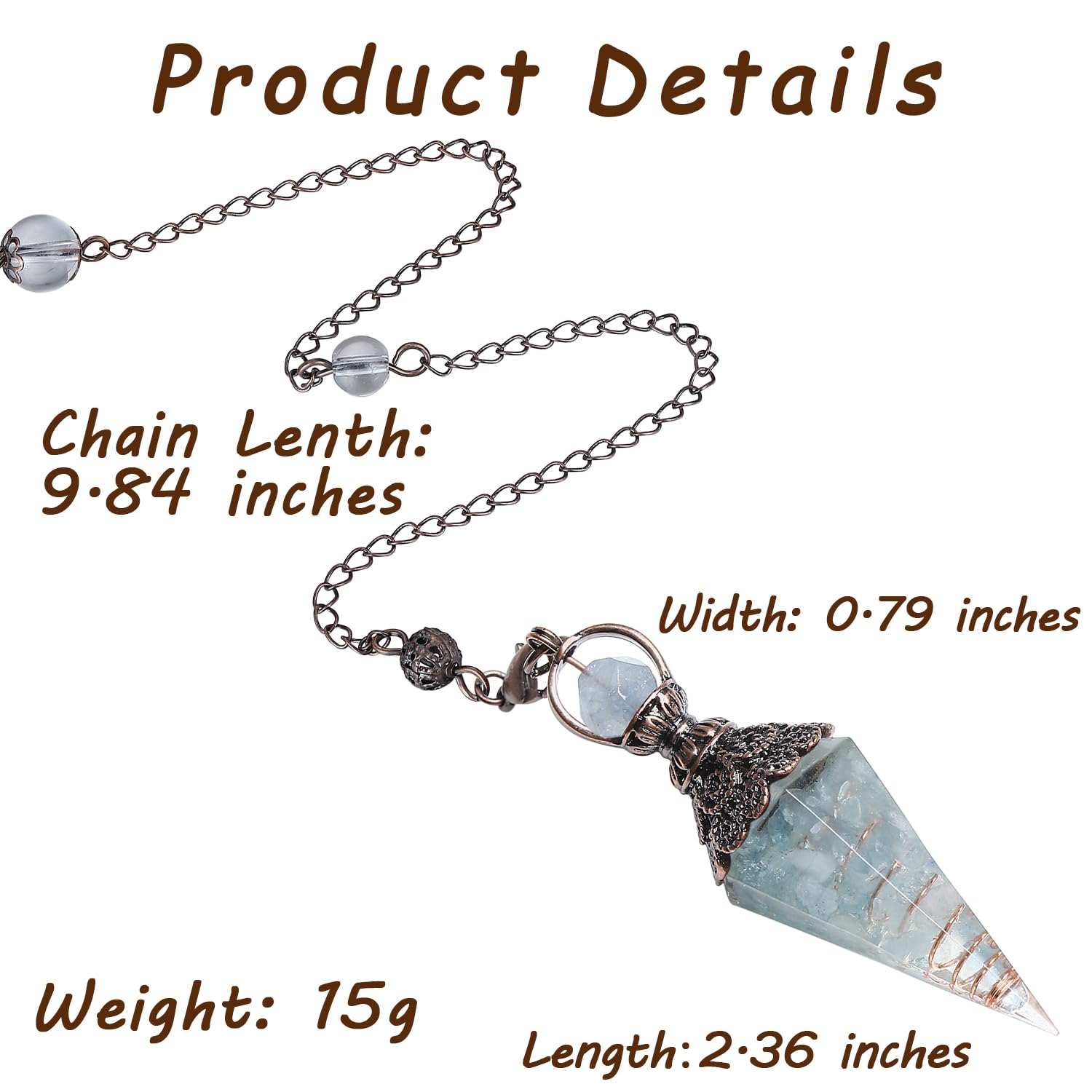 Maibaota aquamarine pendulum suited for spiritual guidance during divination