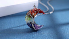 MAIBAOTA Crescent Moon Crystal Necklace highlights phase-forward design.