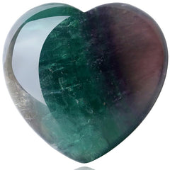 Maibaota natural fluorite gemstone shows vibrant color variations in natural light.