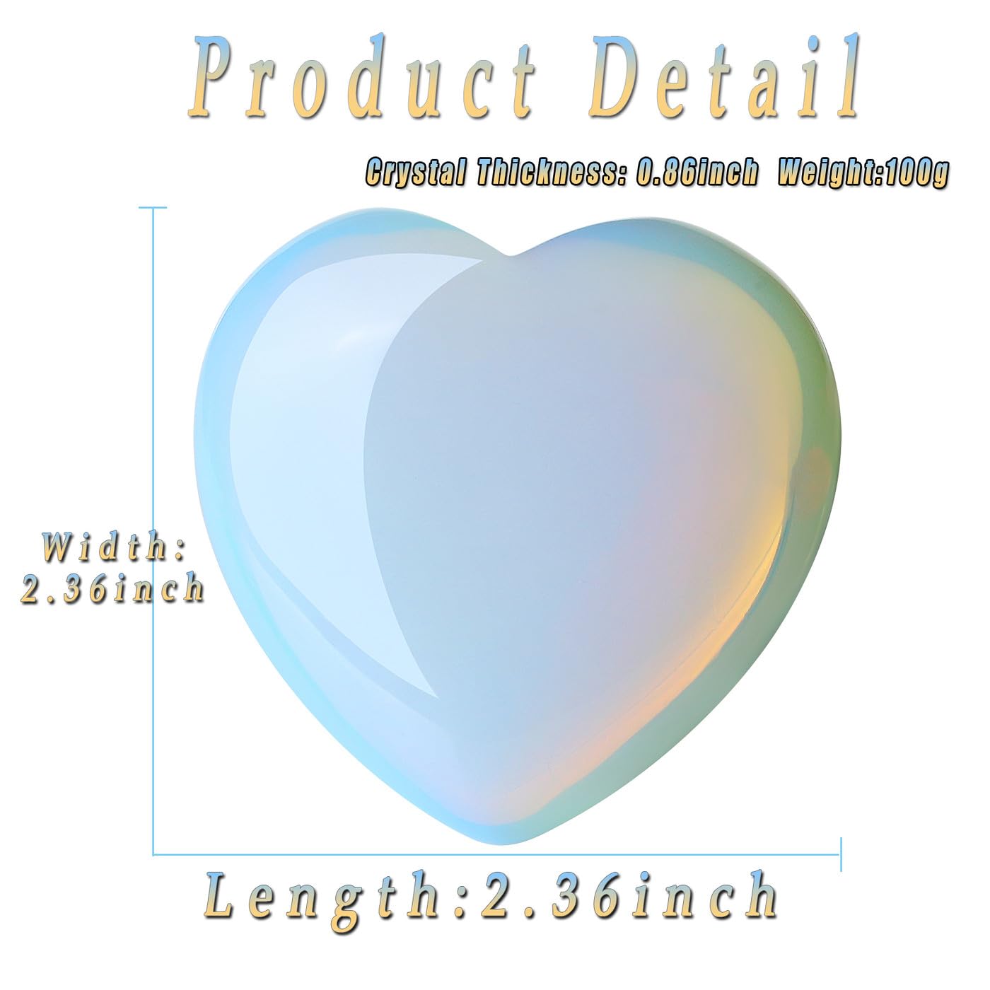 MAIBAOTA Opalite heart meditation stone for calm focus.