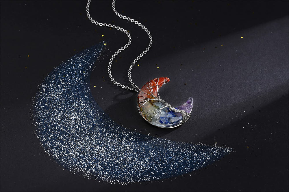 MAIBAOTA Wire-Wrapped Crystal Necklace with artisanal detail.