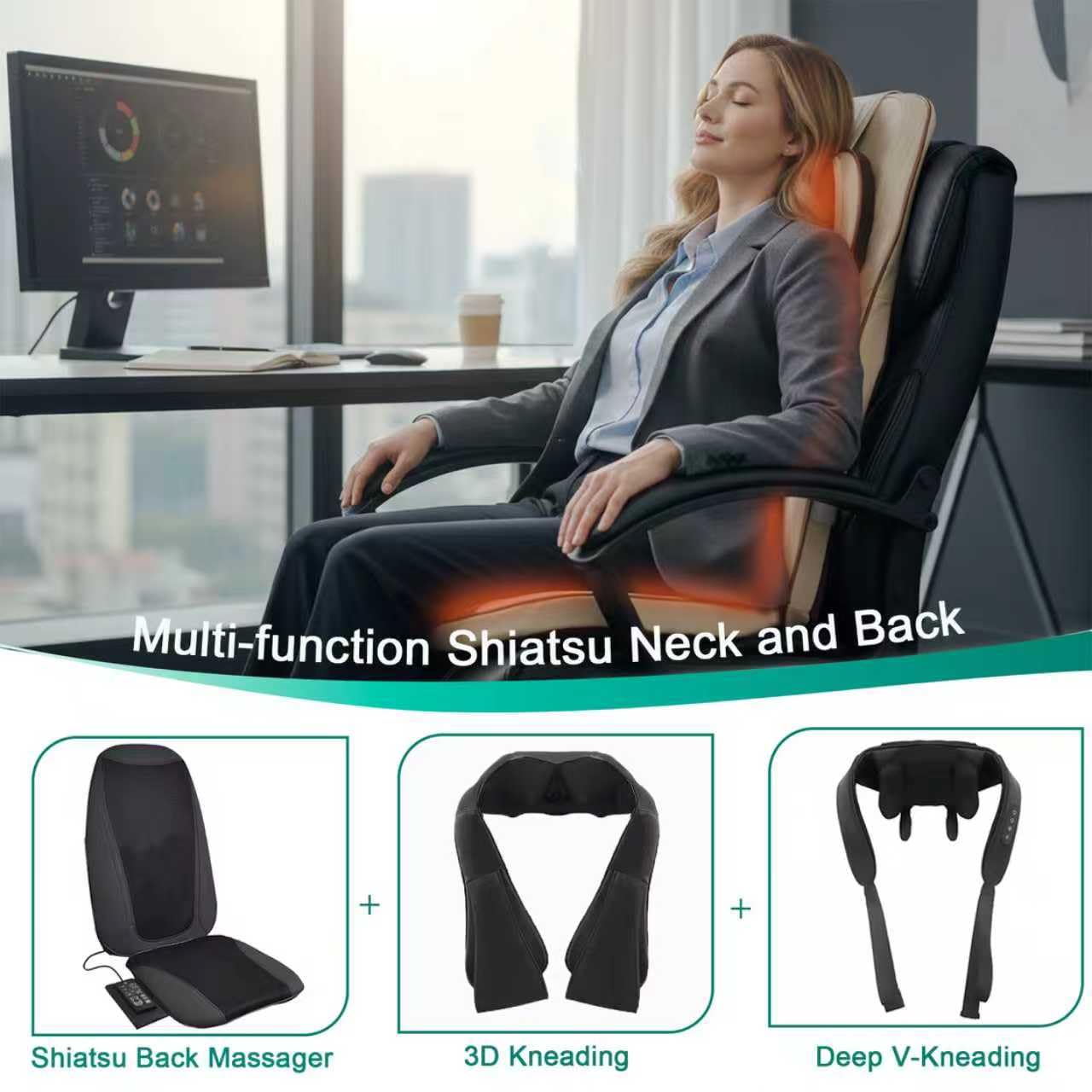 MAIBOLE heat-levels therapy features two warmth settings for relaxation at home