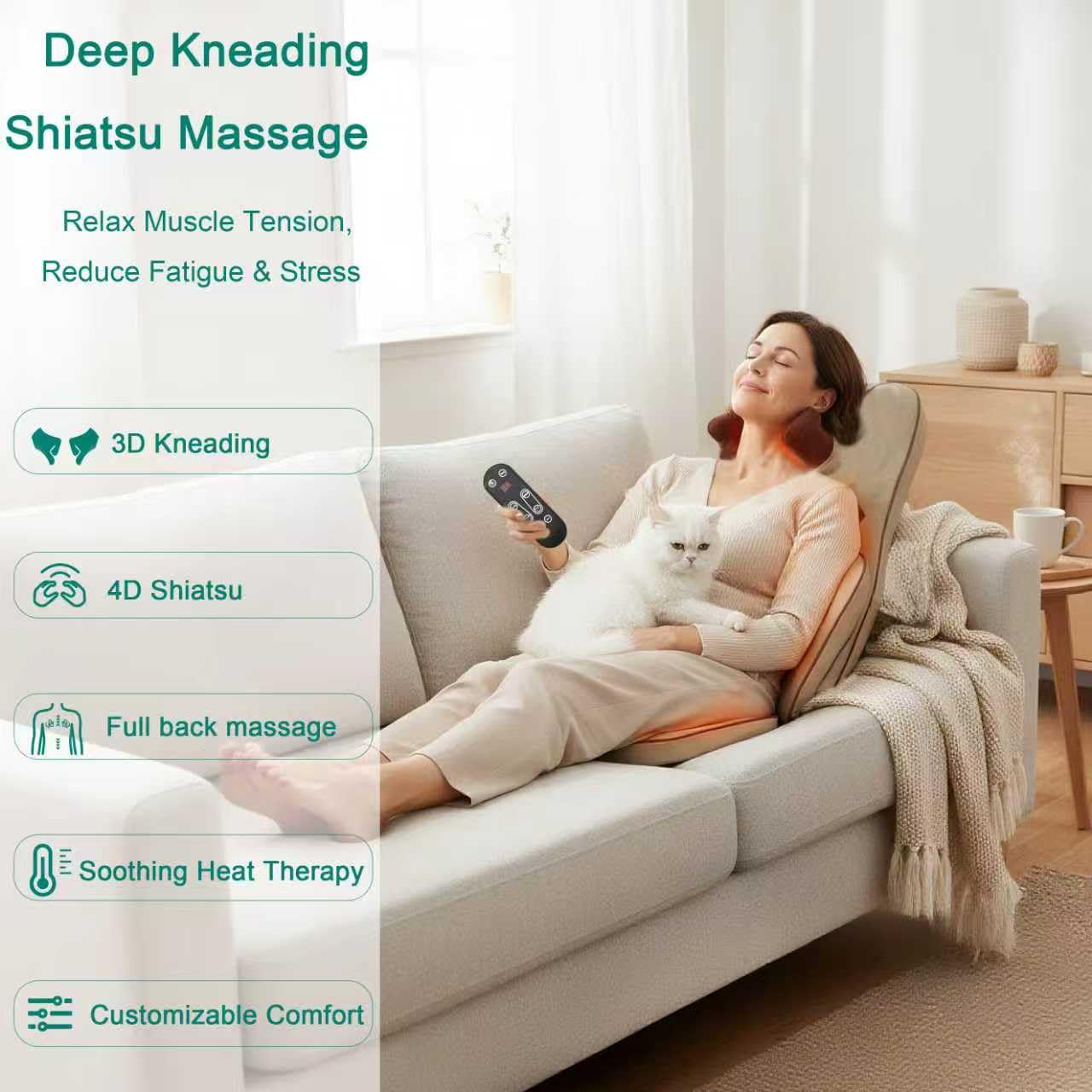 MAIBOLE recline-friendly design enables full contact in 20-45 degree tilt positions