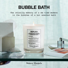 Maison Margiela Replica Bubble Bath candle packaging and label showcasing premium design.