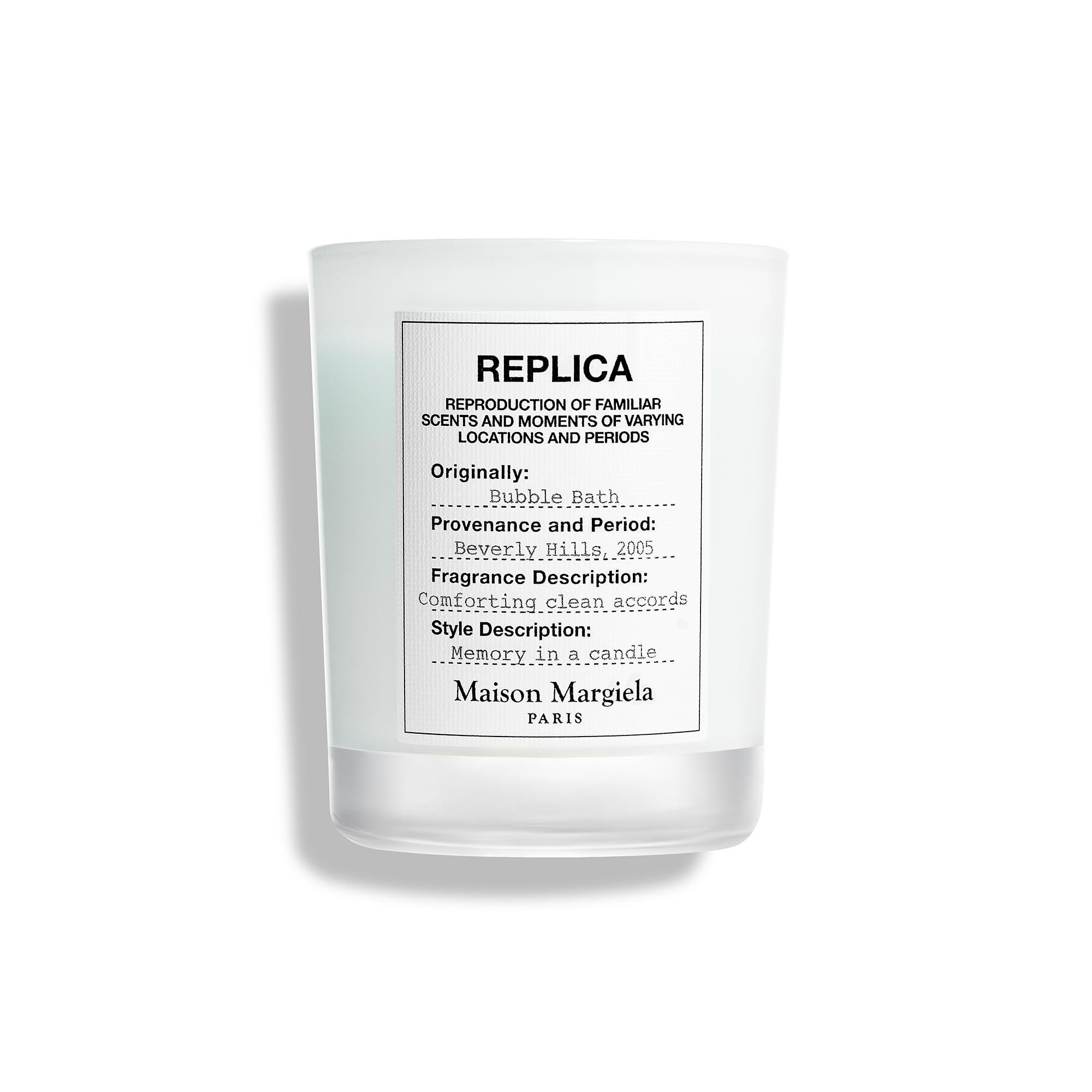 Maison Margiela Replica Bubble Bath candle top view for refined living room ambiance.
