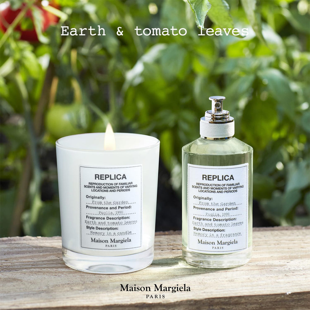 Maison Margiela Replica Garden Candle side view showing sleek container design.