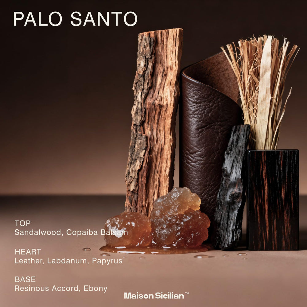 Maison Sicilian Palo Santo Candle ambient glow supports mindful moments.