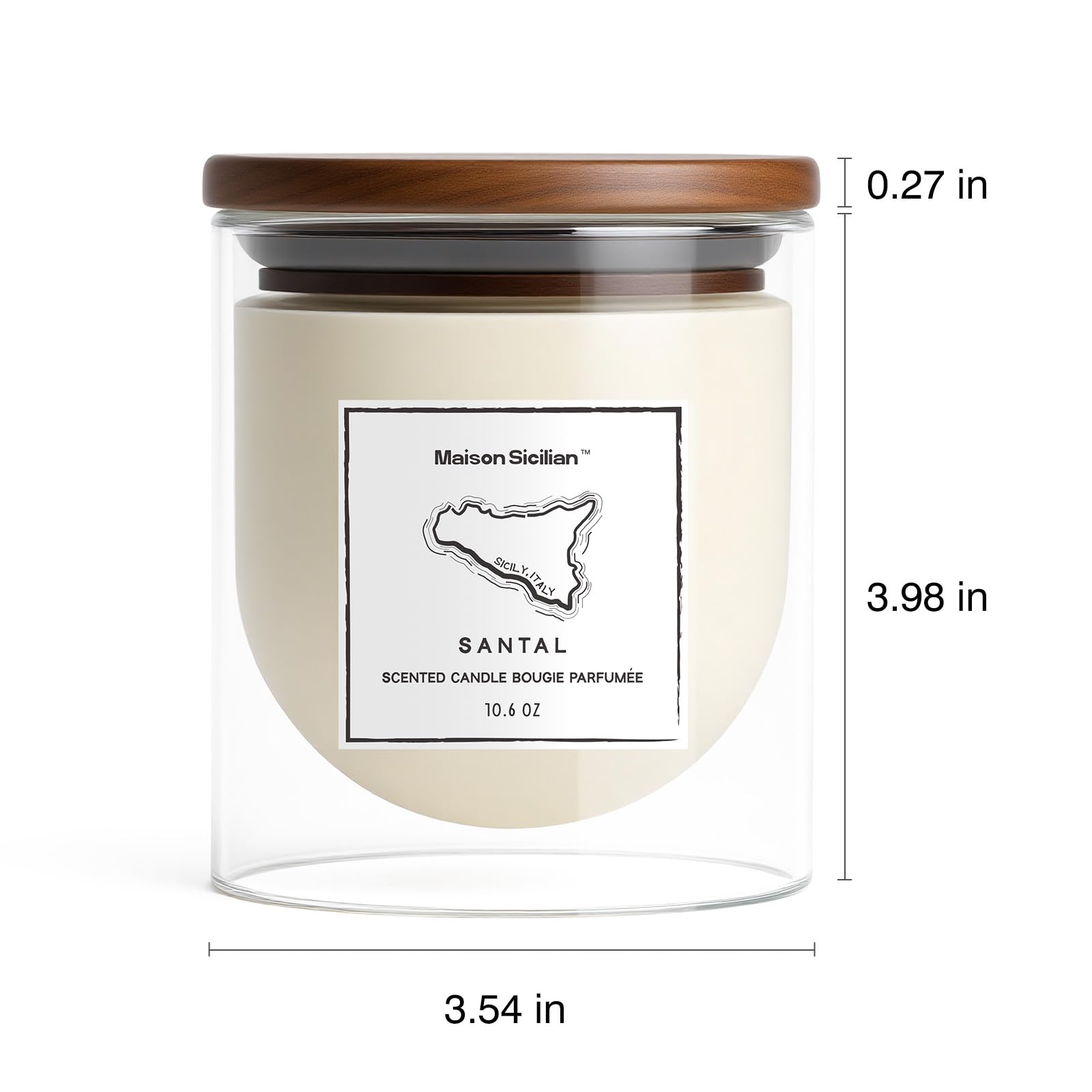 Maison Sicilian Palo Santo Candle packaging conveys care and quality.