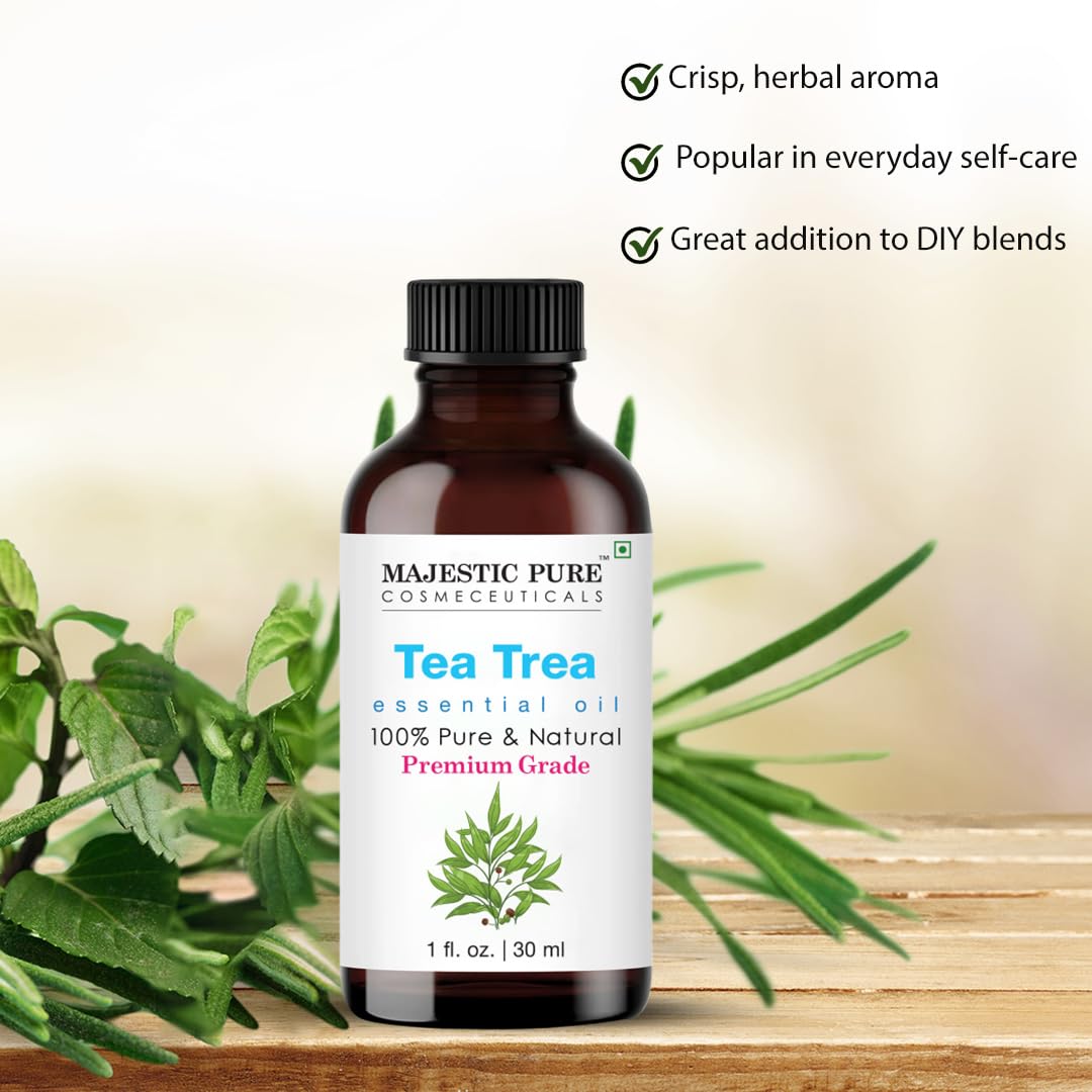 Majestic Pure Aceite de Árbol de Té con cuentagotas controla la dosis