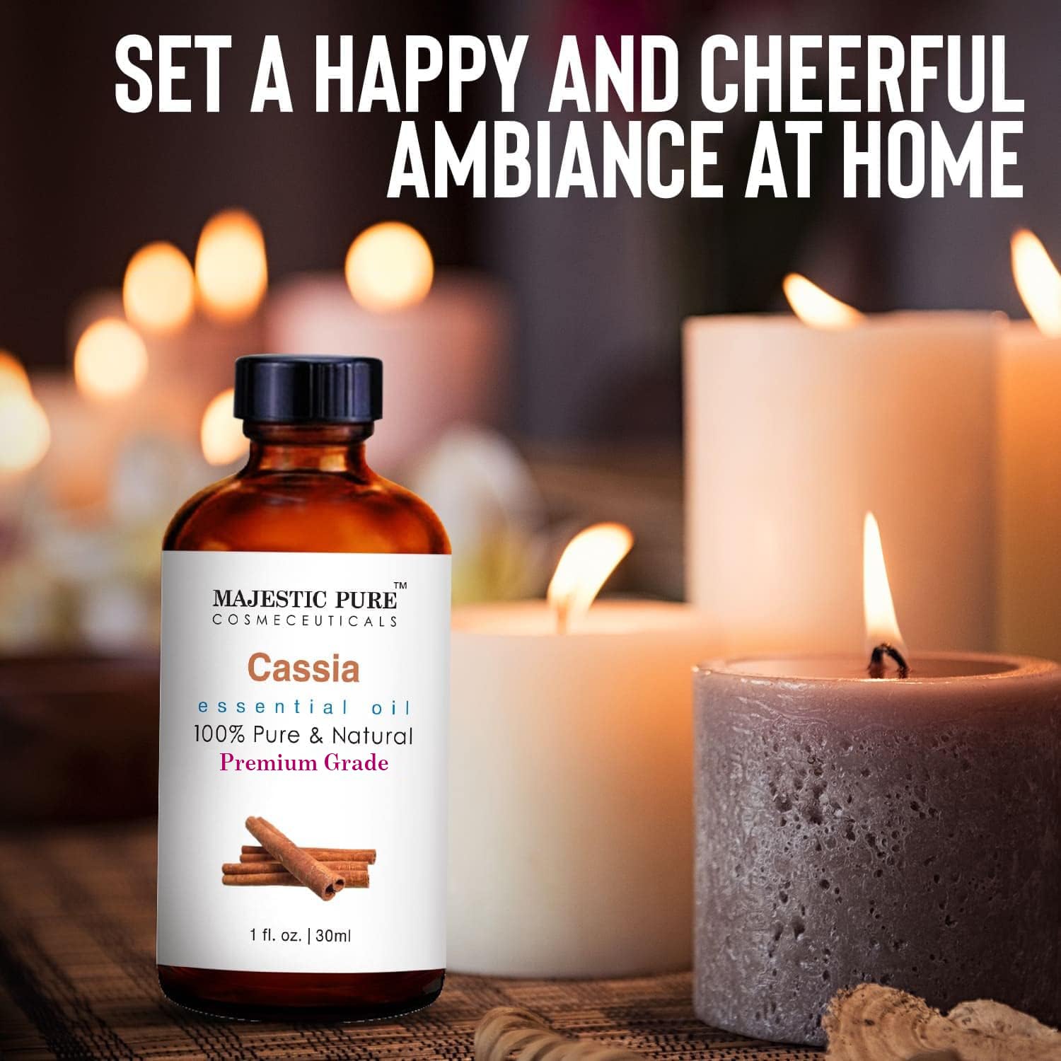 Aroma cálido de Cassia Majestic Pure para relajación en casa