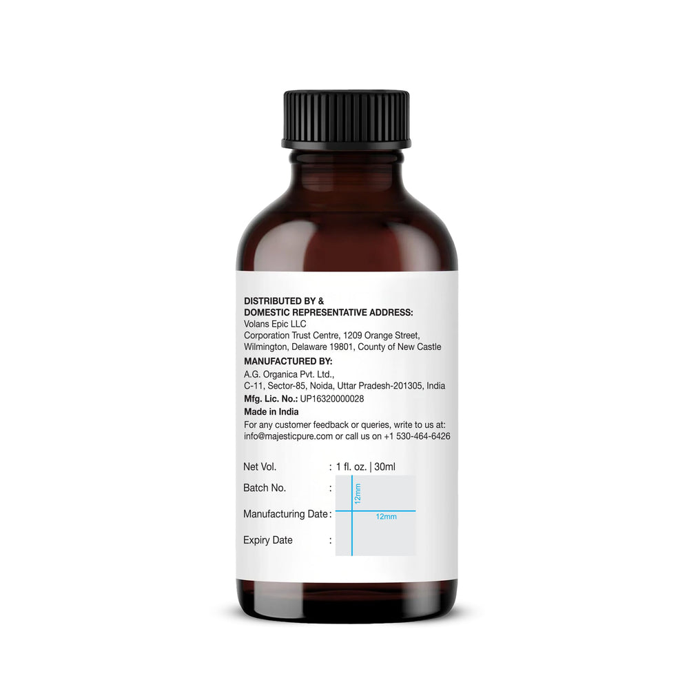Envase ámbar protege Cassia Majestic Pure de la luz UV
