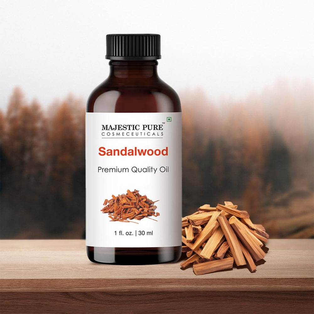 Majestic Pure Sandalwood: frasco ámbar que protege la pureza durante su uso.