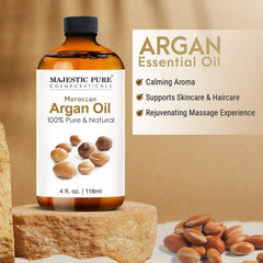 Majestic Pure argan oil amber bottle protects from UV light during storage.