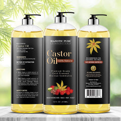 Majestic Pure Castor Oil bottle pour for lash conditioning
