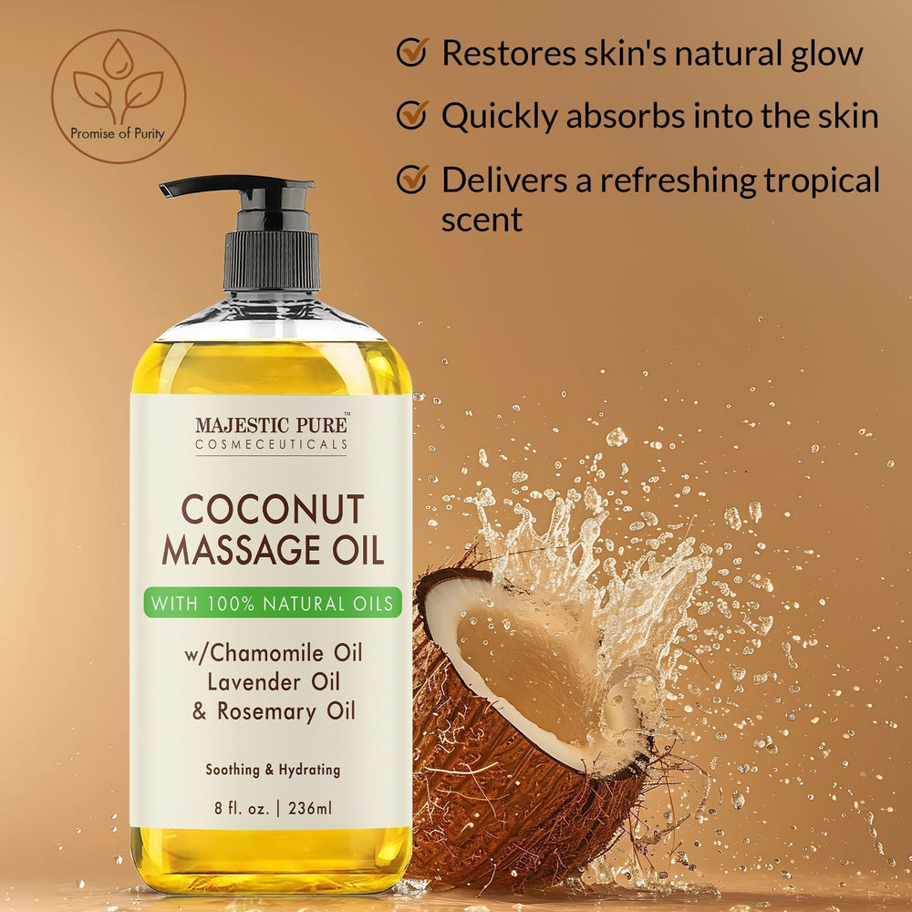 Majestic Pure coconut oil 8 oz bottle for skin nourishment